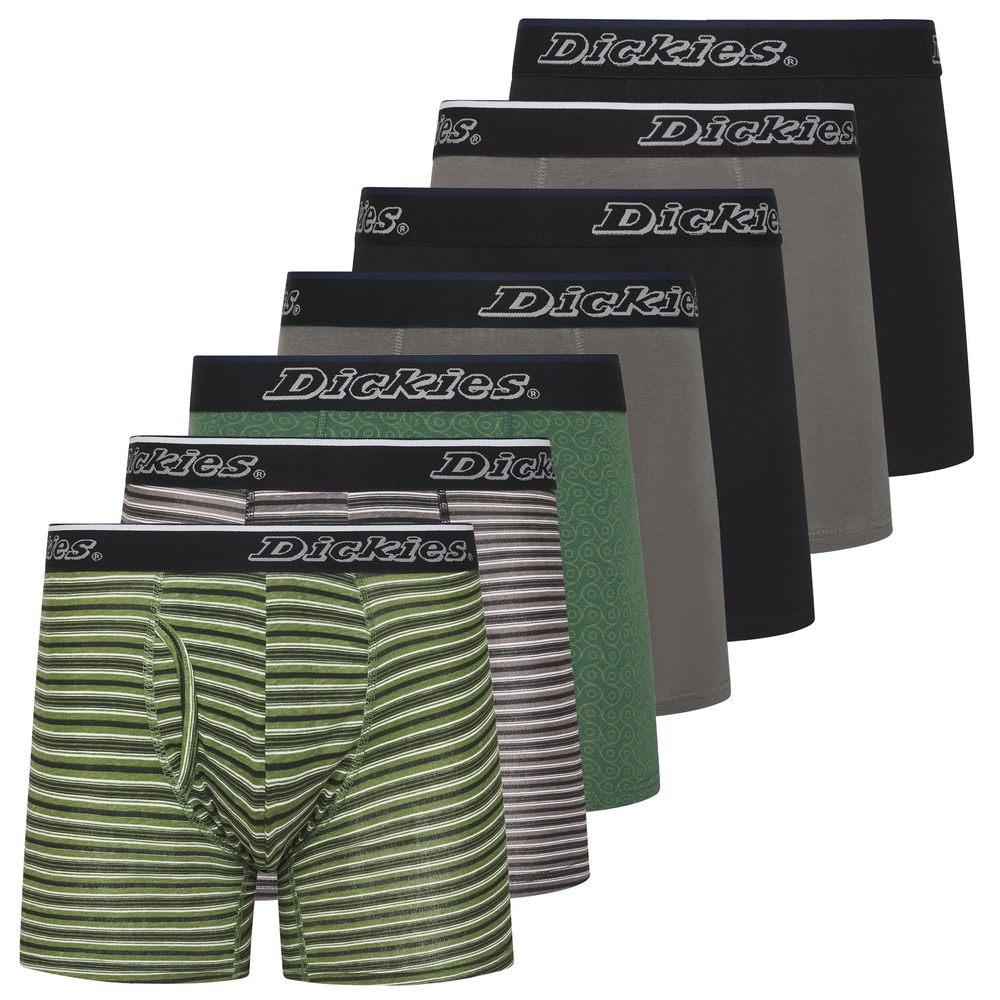 NEW Dickies Mens Underwear 7 Pack Mens Boxer Briefs for Men Cotton Stretch Charc